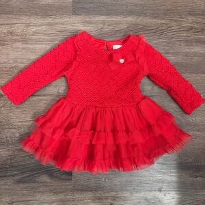 Nannette Baby Bright Red Christmas Dress